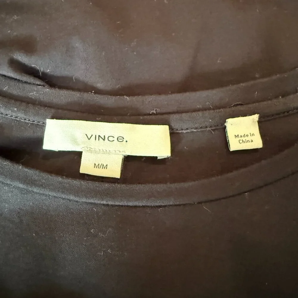 Vince Open Back Wrap Top Women's Medium Black Minimalist Quiet Luxury Structured - Picture 15 of 16